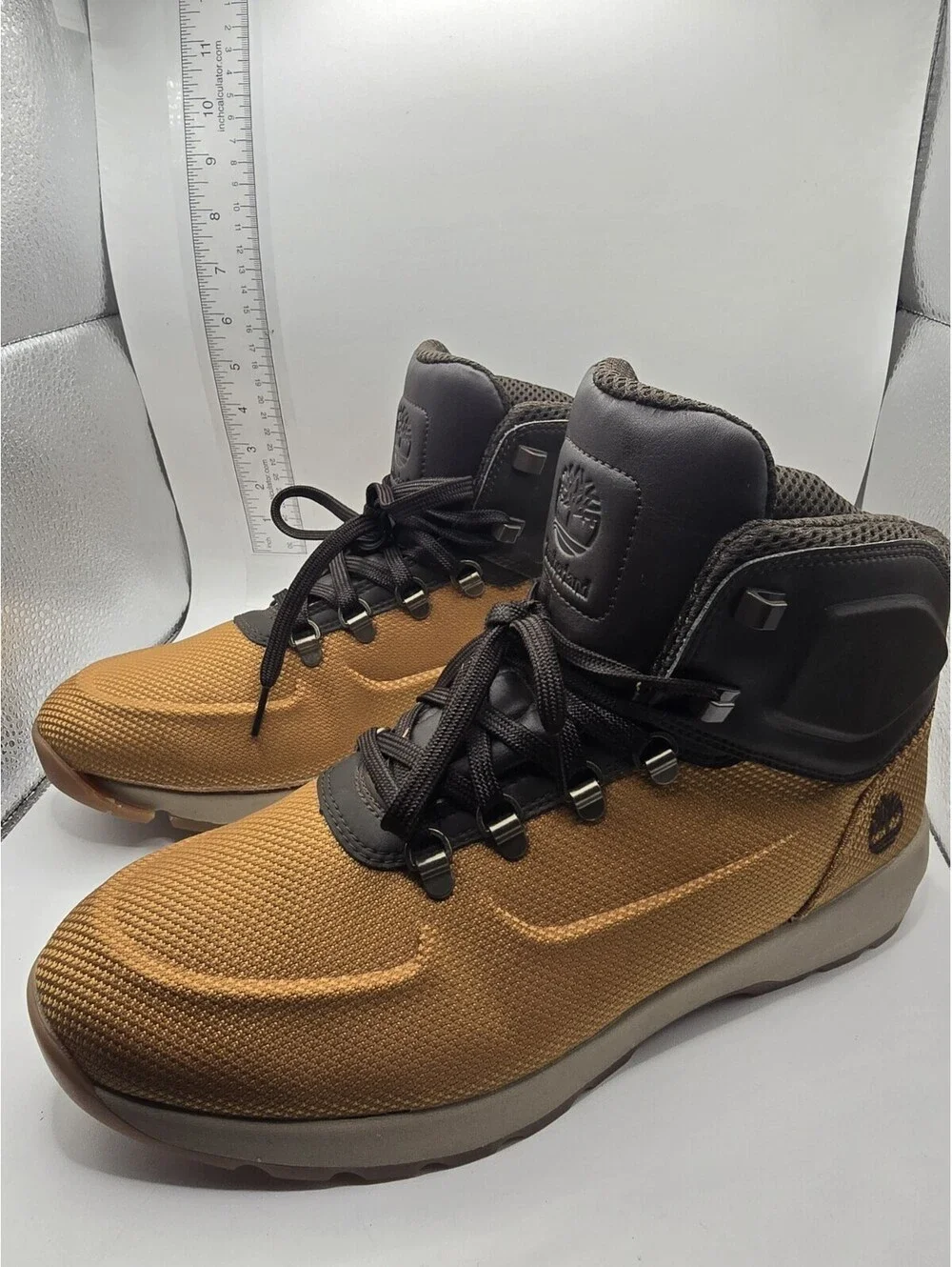 TIMBERLAND Westford Mid Emboss Men's Tan Hiking Boots Sz.10.5 #A19GQ